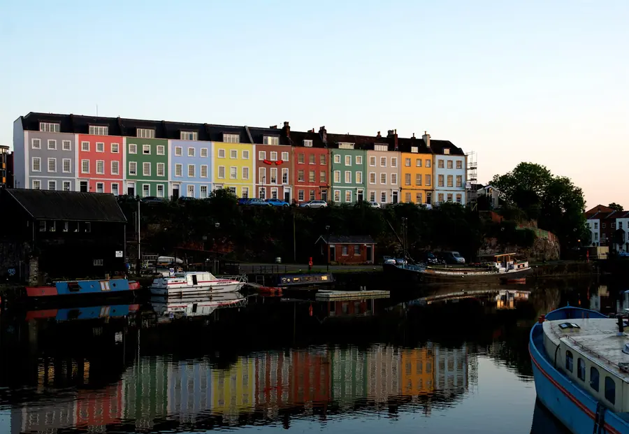 Bristol Harbourside and colourful hillside homes