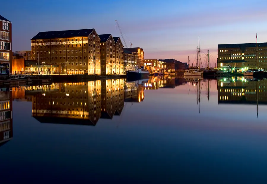 Gloucester Docks at night