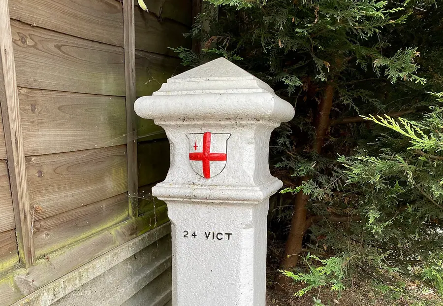 London Coal Duty Marker by 24 Watling Street, Radlett, August 2024 02
