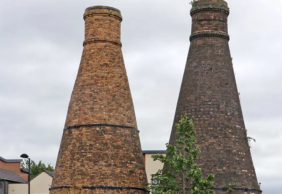 Preserved bottle kilns in Hanley, Stoke-on-Trent