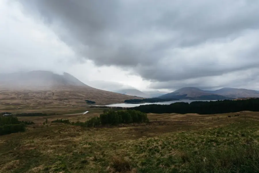 Scottish landscape with hills and open water