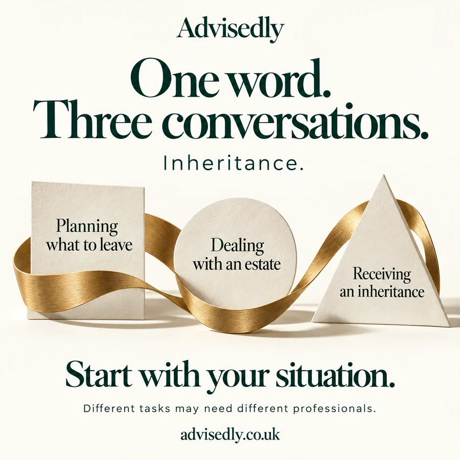 Inheritance: planning what to leave, dealing with an estate and receiving an inheritance are three different conversations.